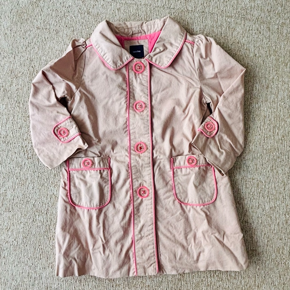 Baby GAP Kids Trench Coat with Pink Accents 3T
